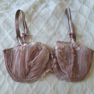 NWT Prima Donna Bra Size 32 E Demi Wire Wonderland Embroidered Taupe 0162505